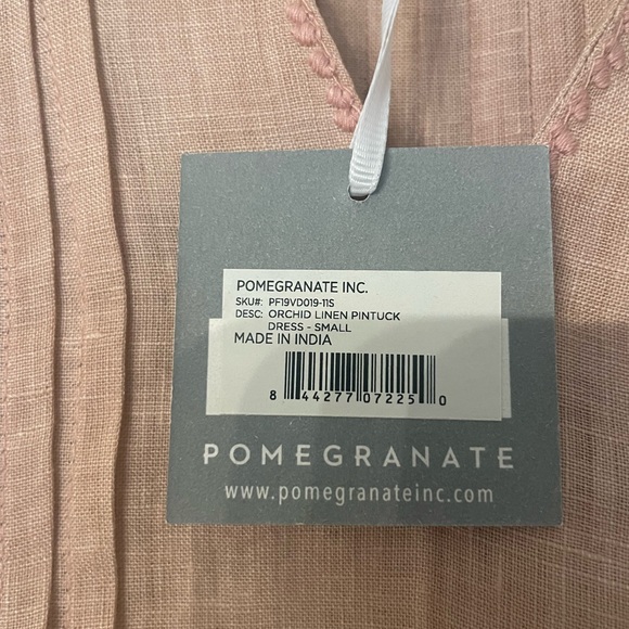Women’s Anthropologie Pomegranate Blush Pink Long Sleeve Linen Dress Size Small - Picture 2 of 5